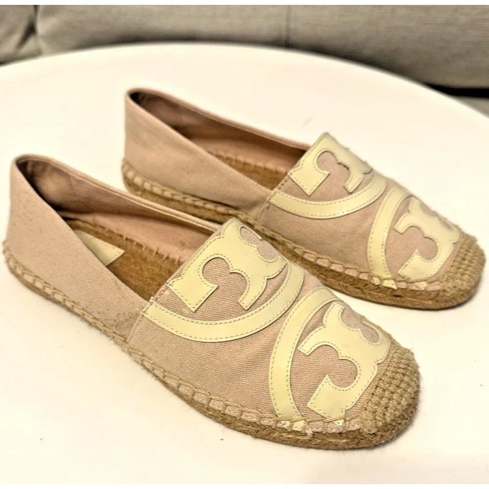 Tory Burch Double T Jacquard Espadrille Slip-Ons